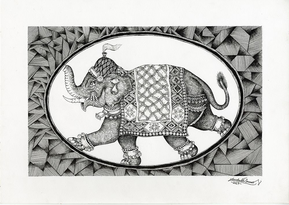 Walking Elephant art print by Max Lunden for $57.95 CAD