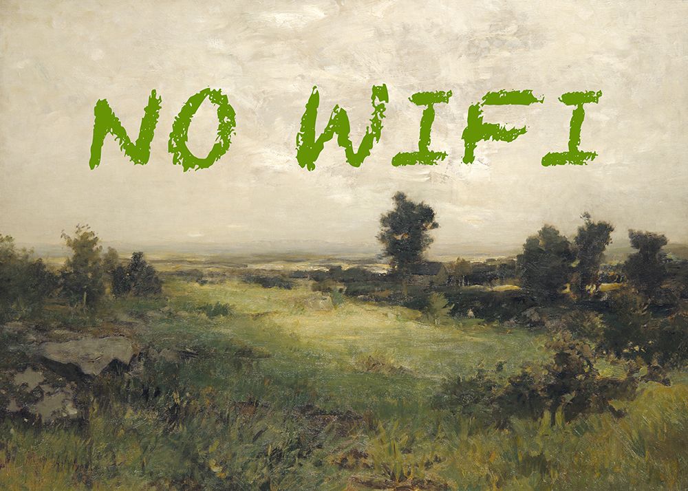 No WiFi  Oil Painting Landscape art print by The Art Concept for $57.95 CAD