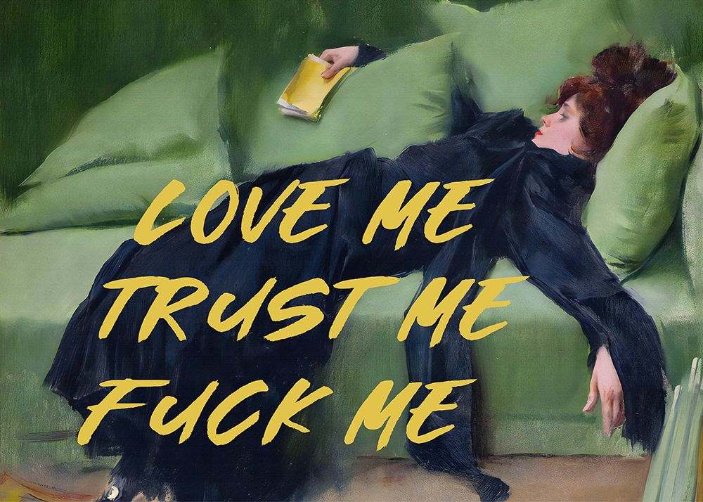 Love Me Trust Me Fuck Me  Yellow Version art print by The Art Concept for $57.95 CAD