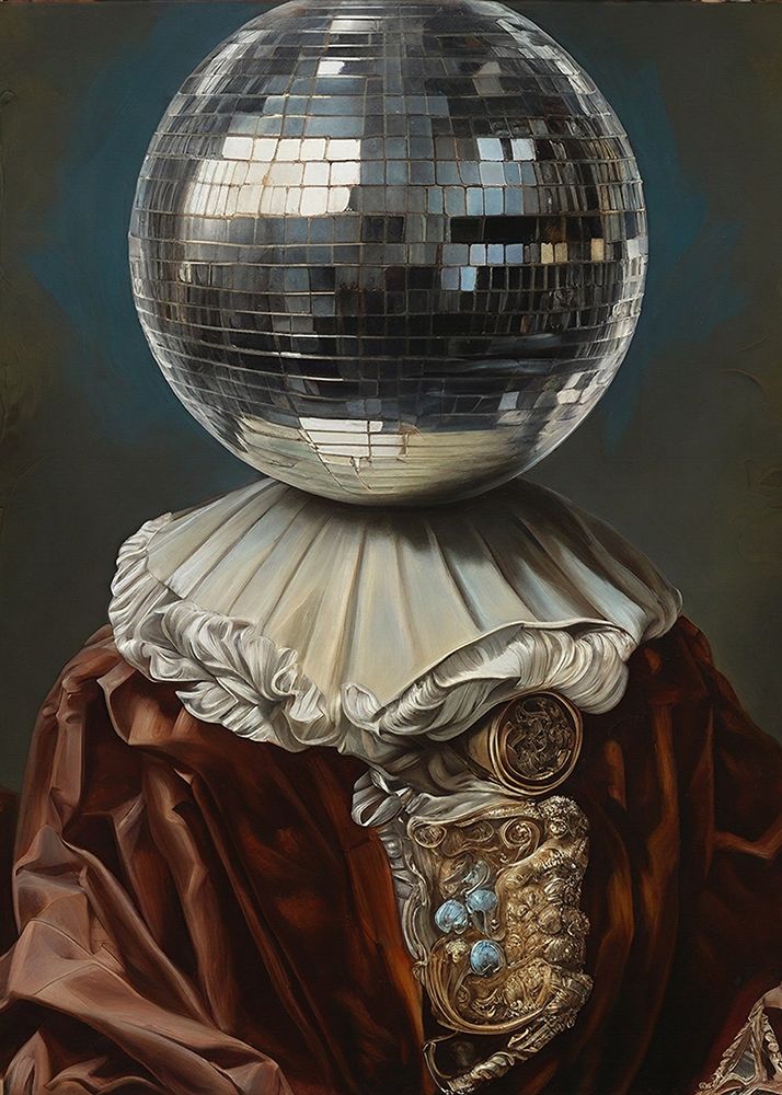 Antique Disco Ball-Man with Disco Head art print by The Art Concept for $57.95 CAD