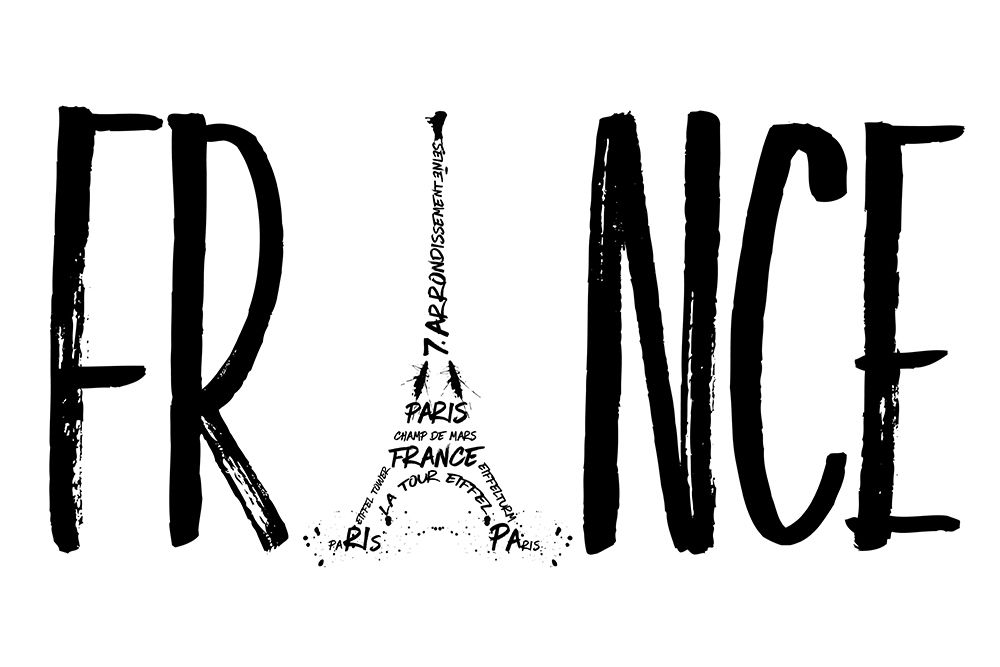 FRANCE Typography art print by Melanie Viola for $57.95 CAD