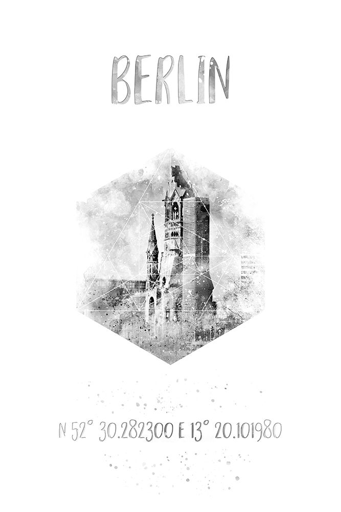 Coordinates BERLIN | monochrome watercolor art print by Melanie Viola for $57.95 CAD