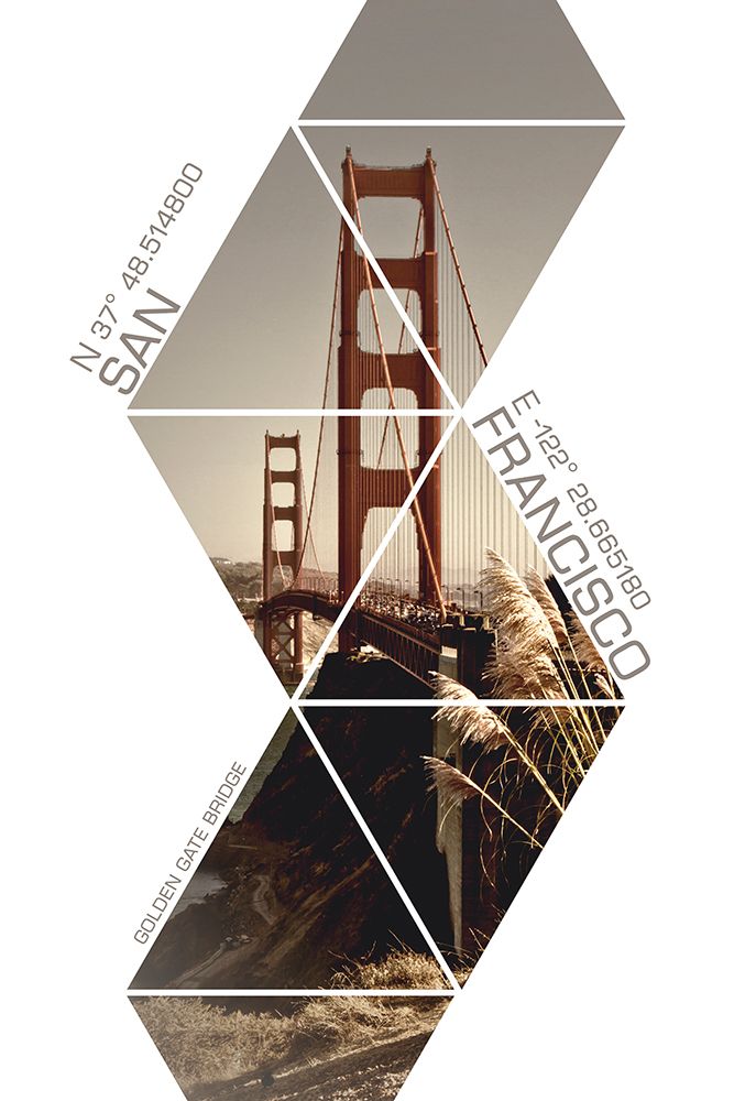 Coordinates SAN FRANCISCO Golden Gate Bridge art print by Melanie Viola for $57.95 CAD