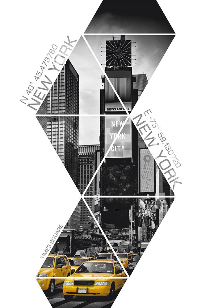 Coordinates NEW YORK CITY Times Square | colorkey art print by Melanie Viola for $57.95 CAD