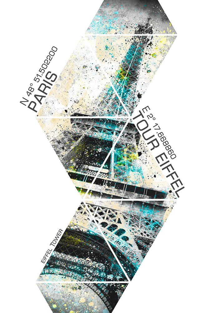 Modern Art Eiffel Tower Coordinates art print by Melanie Viola for $57.95 CAD