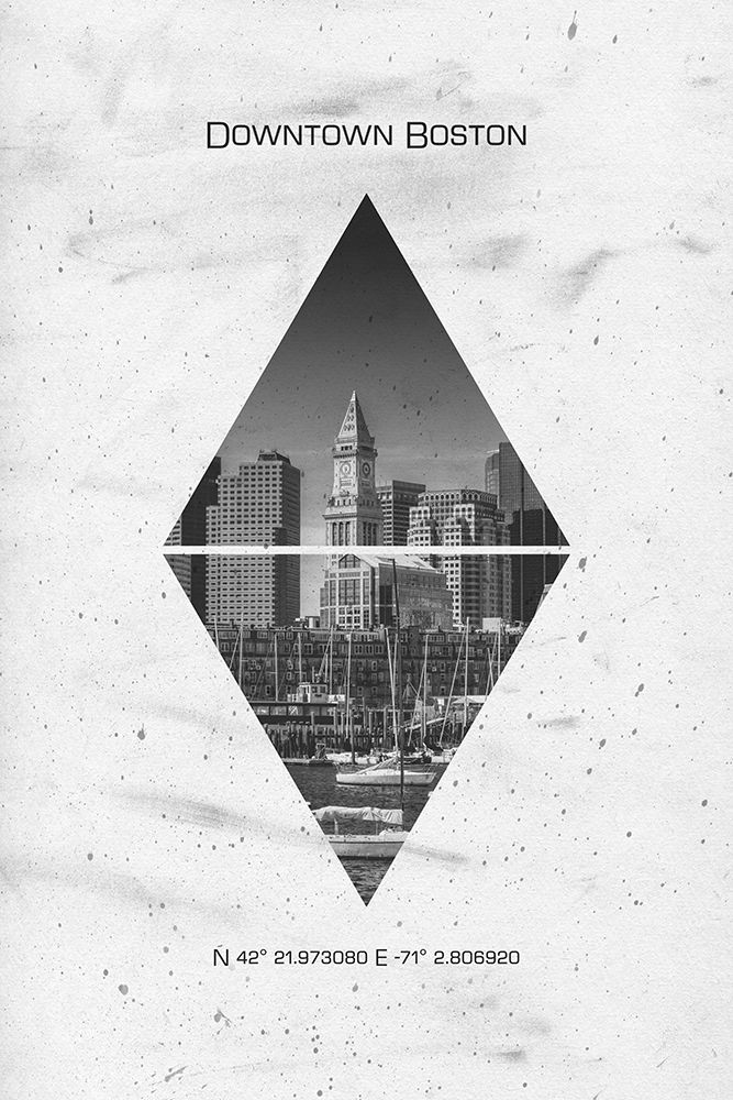 Coordinates BOSTON Downtown art print by Melanie Viola for $57.95 CAD