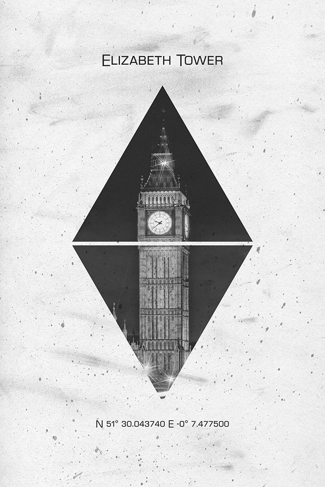 Coordinates LONDON Elizabeth Tower art print by Melanie Viola for $57.95 CAD