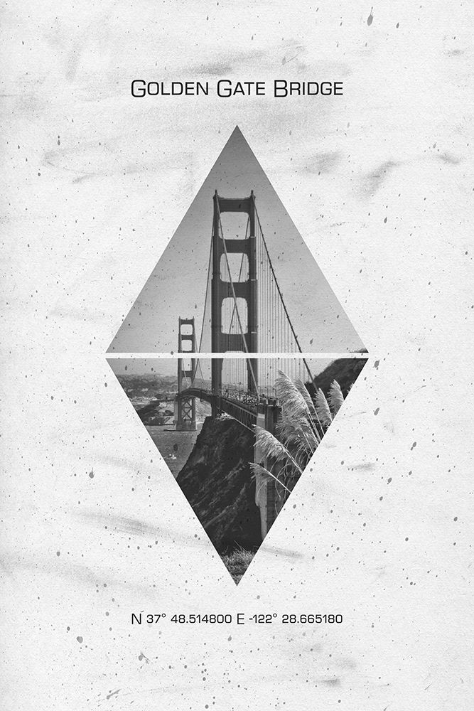 Coordinates SAN FRANCISCO Golden Gate Bridge art print by Melanie Viola for $57.95 CAD
