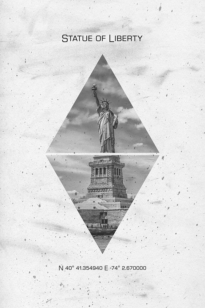 Coordinates NEW YORK CITY Statue of Liberty art print by Melanie Viola for $57.95 CAD