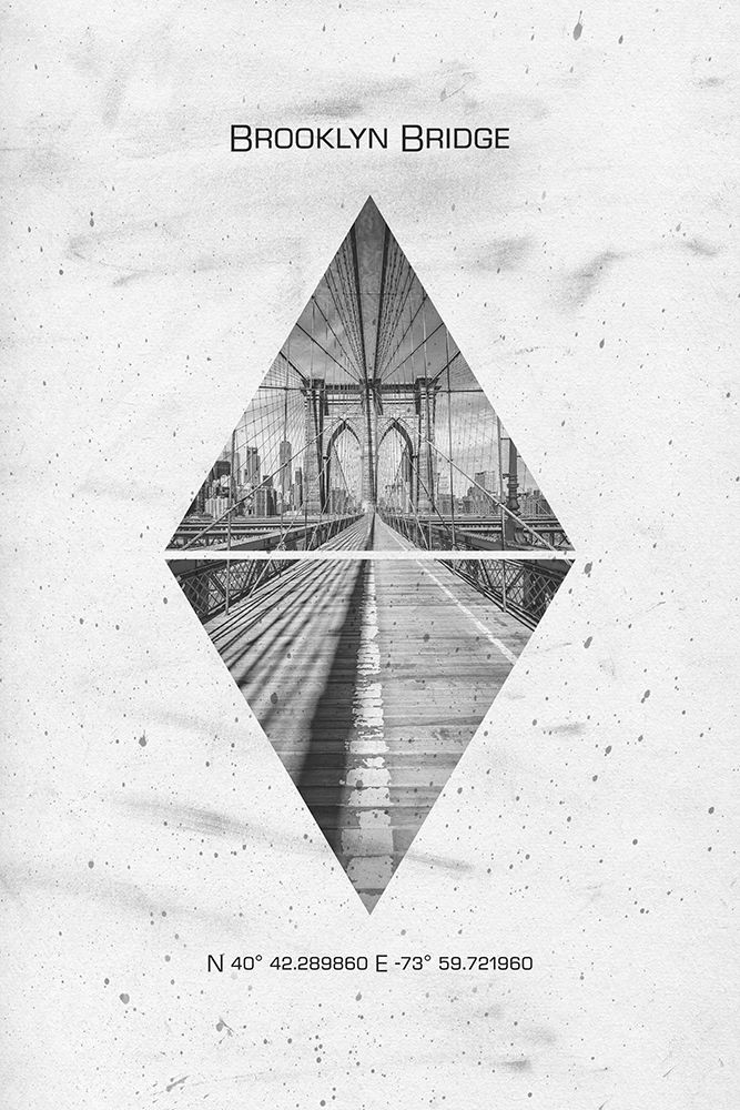 Coordinates NEW YORK CITY Brooklyn Bridge art print by Melanie Viola for $57.95 CAD