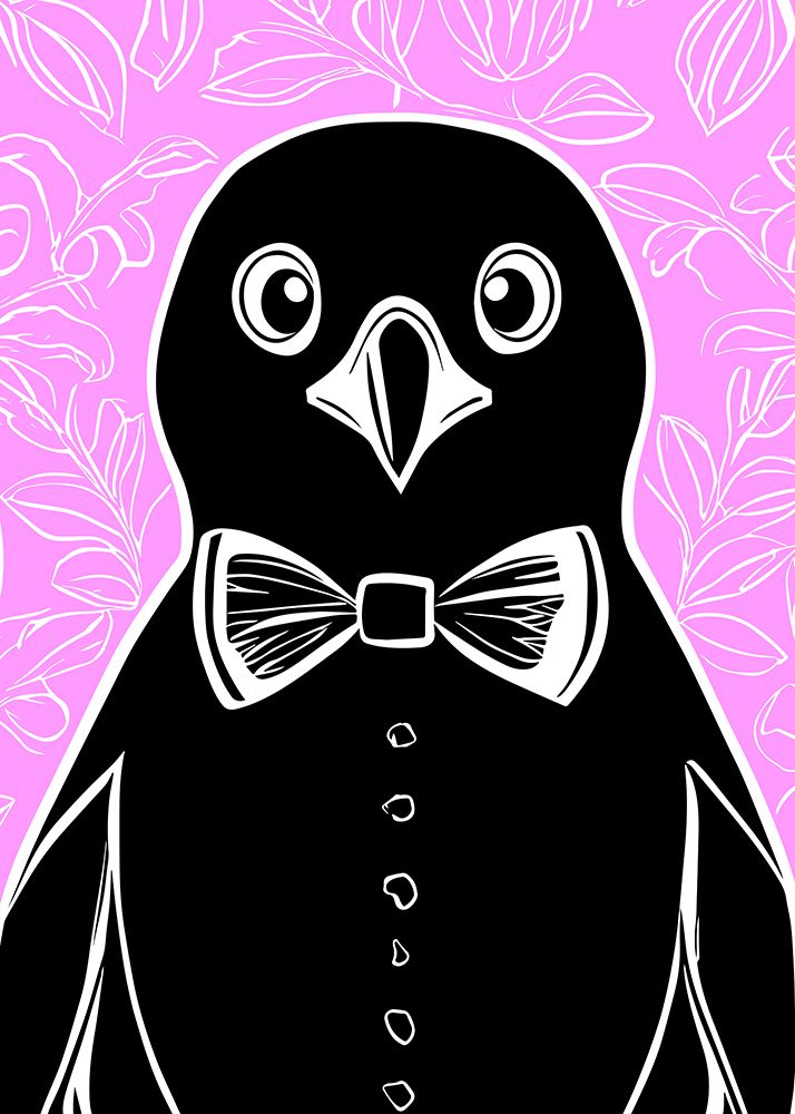 Penguin with bow tie art print by Andreas Magnusson for $57.95 CAD