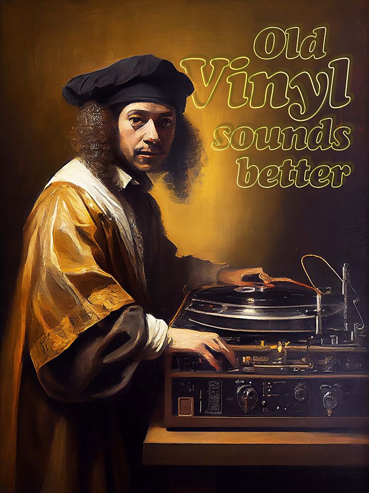 Old Vinyl Sounds Better art print by Dikhotomy for $57.95 CAD