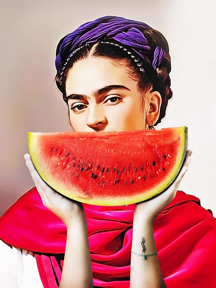 Watermelon Frida art print by Dikhotomy for $57.95 CAD