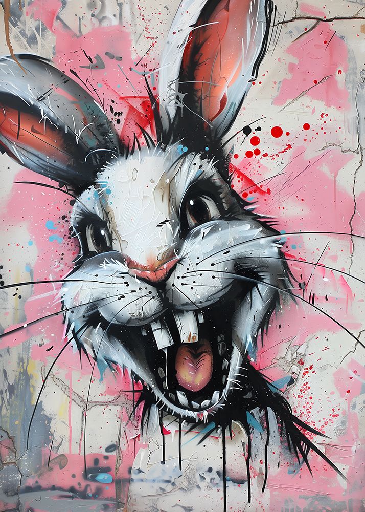 Creepy laughing bunny art print by Andreas Magnusson for $57.95 CAD