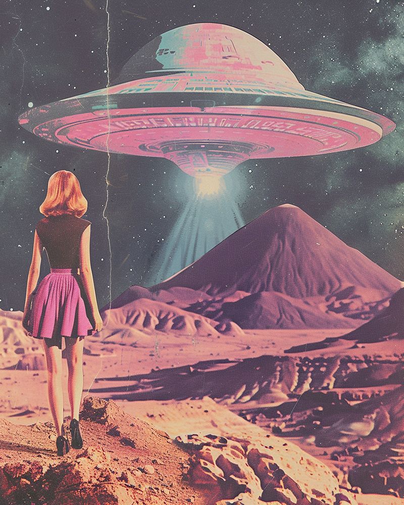 Pink UFO Landing art print by Samantha Hearn for $57.95 CAD