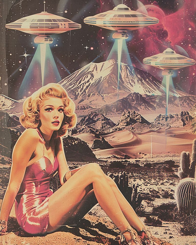 Vintage UFO Babe art print by Samantha Hearn for $57.95 CAD