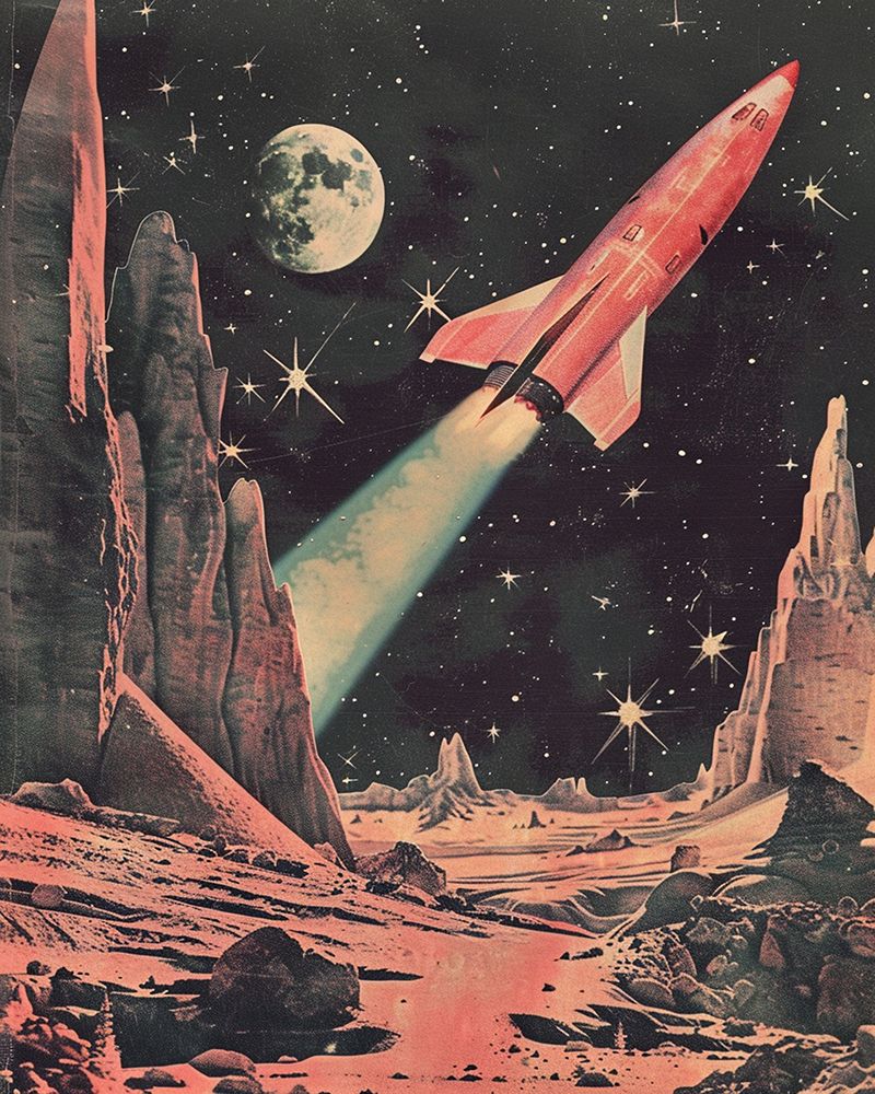 Rocketship Collage art print by Samantha Hearn for $57.95 CAD