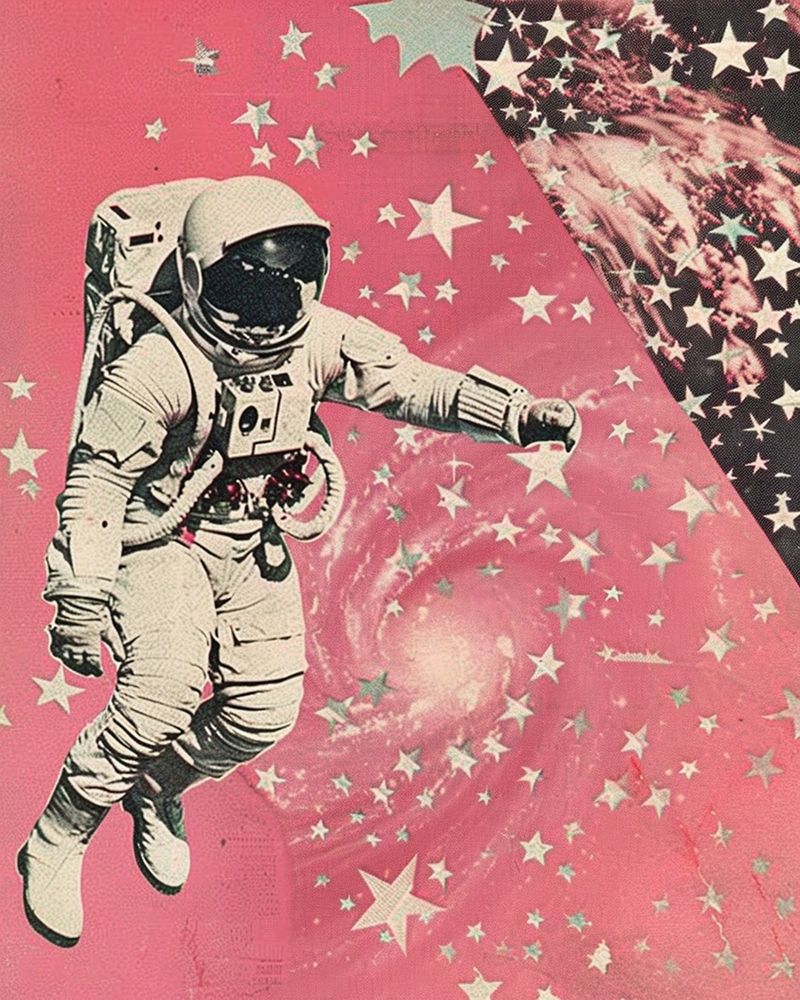 Spaceman Star Collage art print by Samantha Hearn for $57.95 CAD