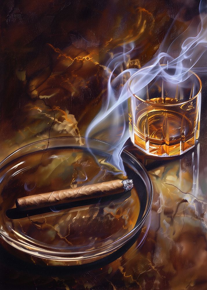 Whiskey and cigar art print by Andreas Magnusson for $57.95 CAD