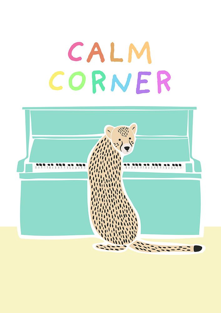 Calm Corner Cheetah Piano art print by Sarah Manovski for $57.95 CAD