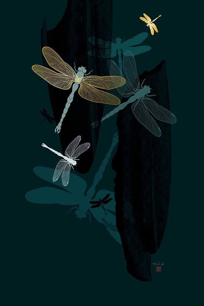 Midnight Dragonflies art print by Thoth Adan for $57.95 CAD