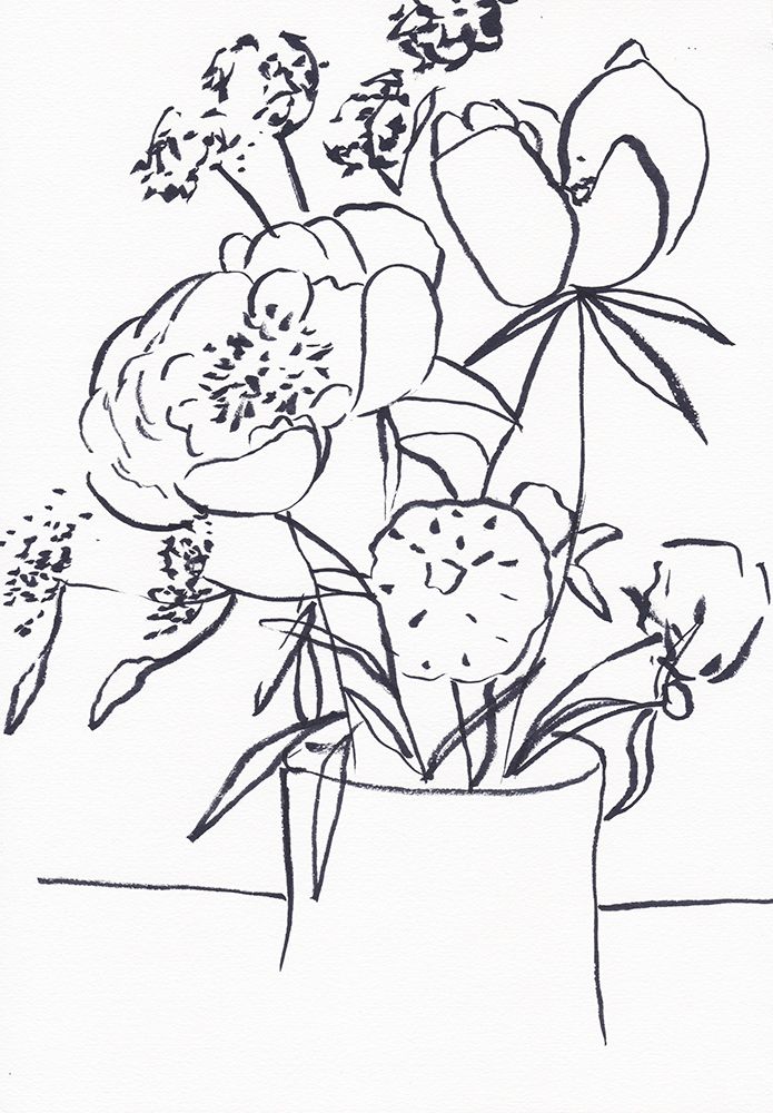 Black and White Floral Large art print by Christine Lindstrom for $57.95 CAD