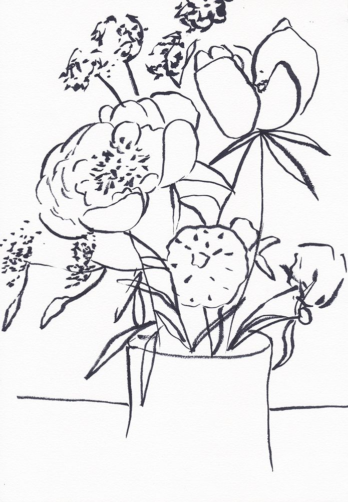 Black and White Floral Small art print by Christine Lindstrom for $57.95 CAD