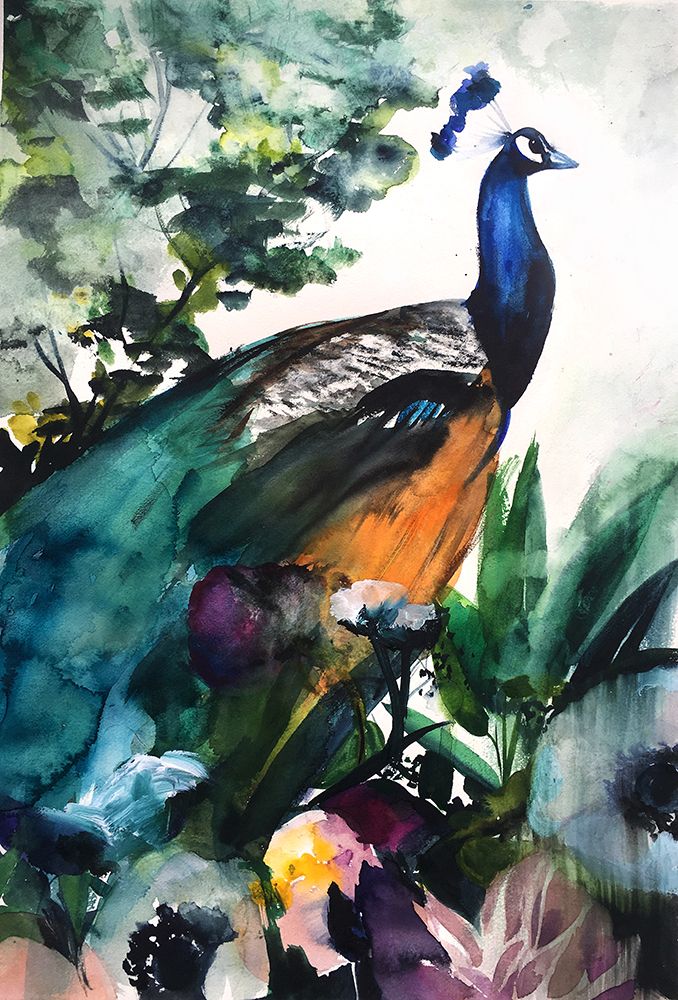 Peacock Garden art print by Christine Lindstrom for $57.95 CAD