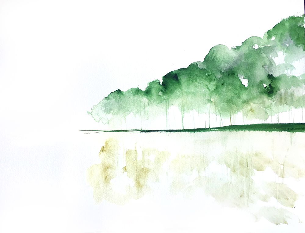 Trees On a Lake art print by Christine Lindstrom for $57.95 CAD