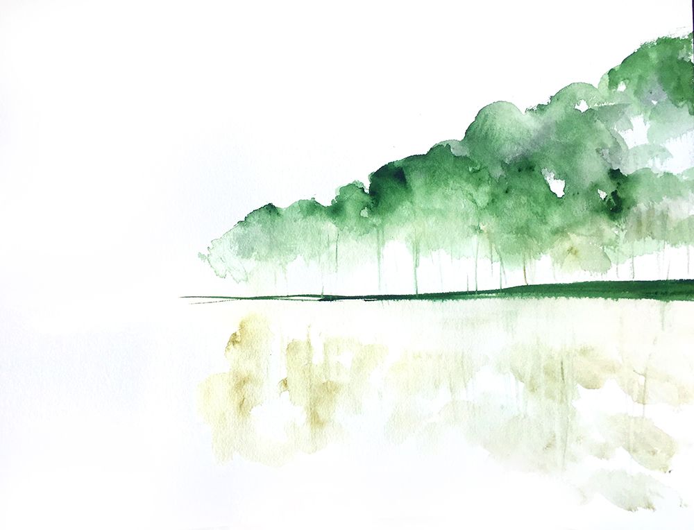 Trees On a Lake1 art print by Christine Lindstrom for $57.95 CAD