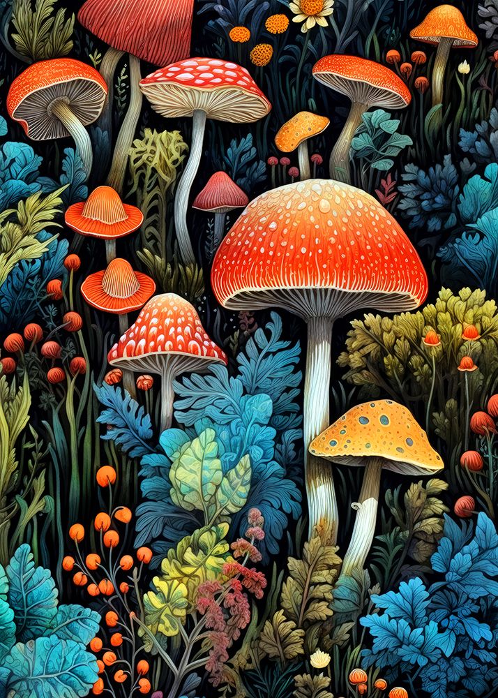 Nature 1 mushrooms art print by Justyna Jaszke for $57.95 CAD