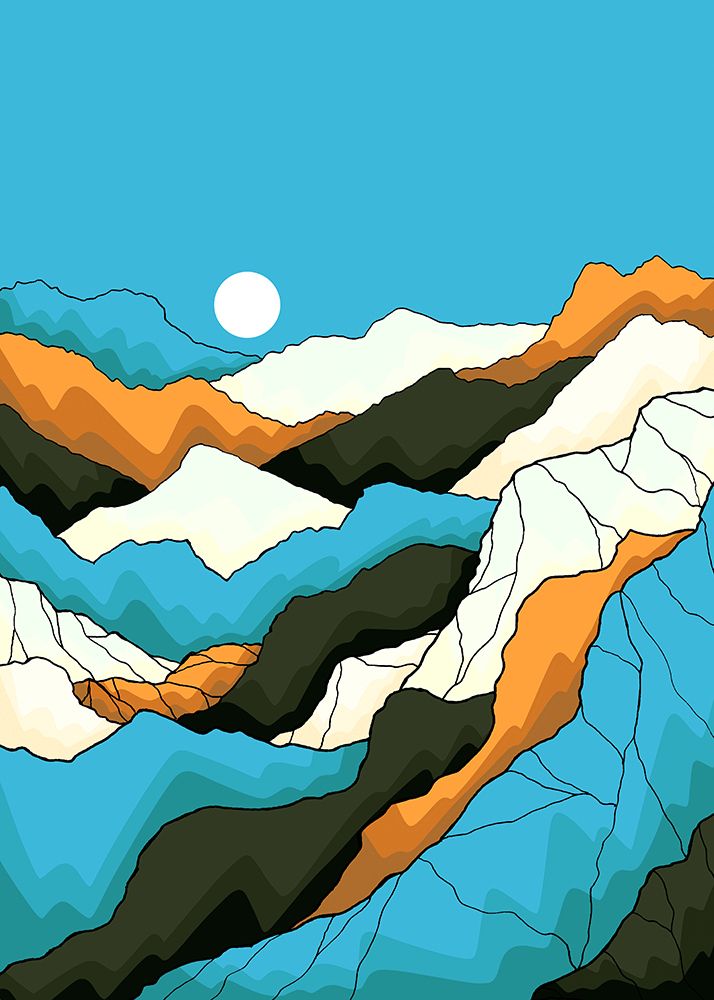 Cold Blue Mountains art print by Stephen Wade for $57.95 CAD