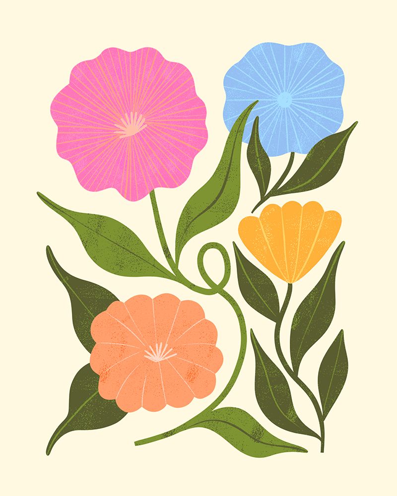 Colorful Abstract Flowers art print by Melissa Donne for $57.95 CAD
