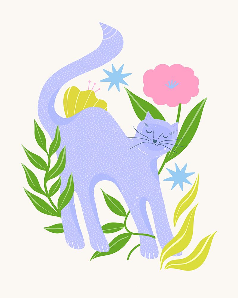 Cat in Flower Garden art print by Melissa Donne for $57.95 CAD