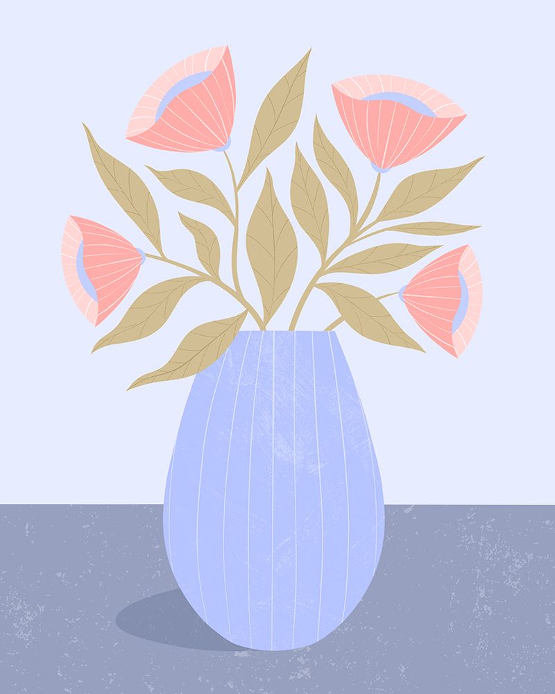 Peach Flowers in Blue Vase art print by Melissa Donne for $57.95 CAD