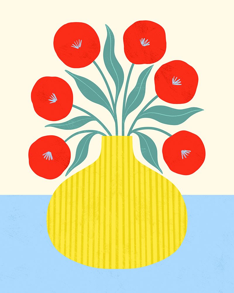 Red Flowers in Yellow Vase art print by Melissa Donne for $57.95 CAD