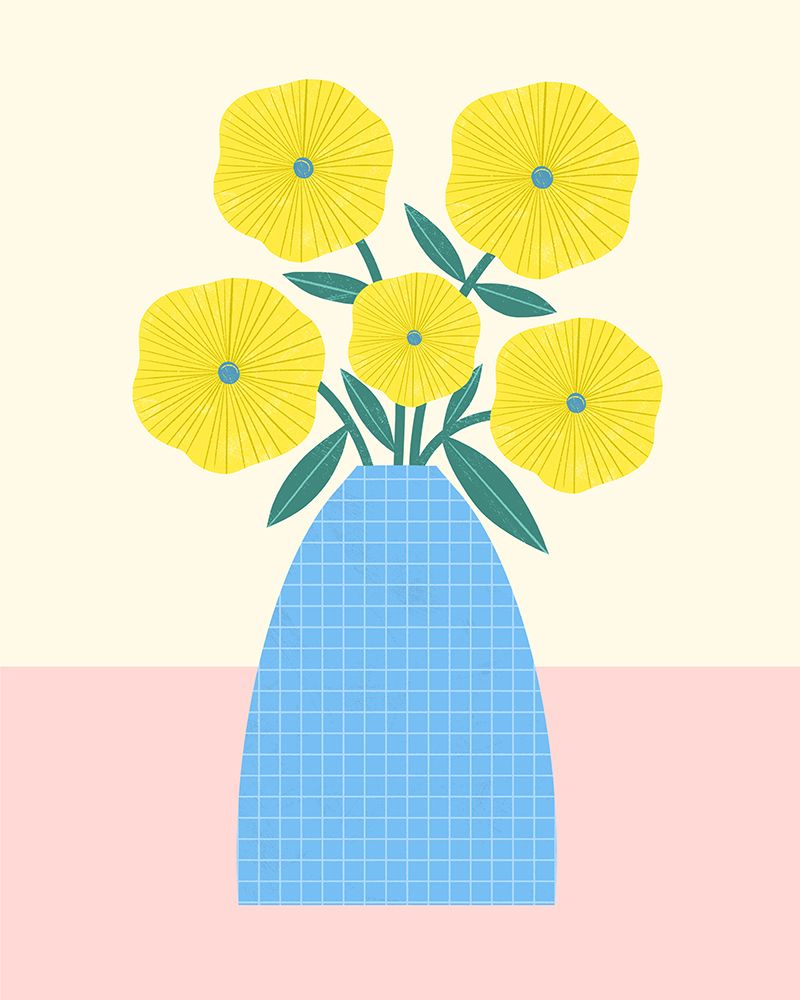 Yellow Flowers in Blue Vase art print by Melissa Donne for $57.95 CAD
