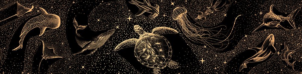 Cosmic Ocean    Dark Gold art print by Aliraza Cakir for $57.95 CAD