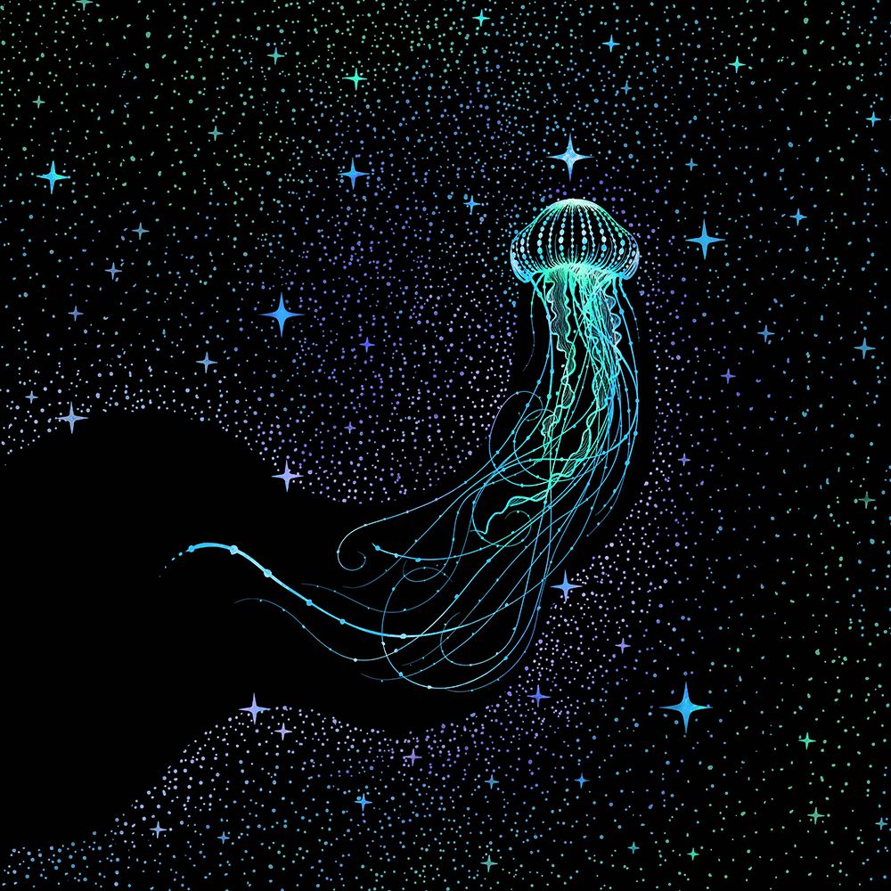 Starry Jellyfish Colored art print by Aliraza Cakir for $57.95 CAD