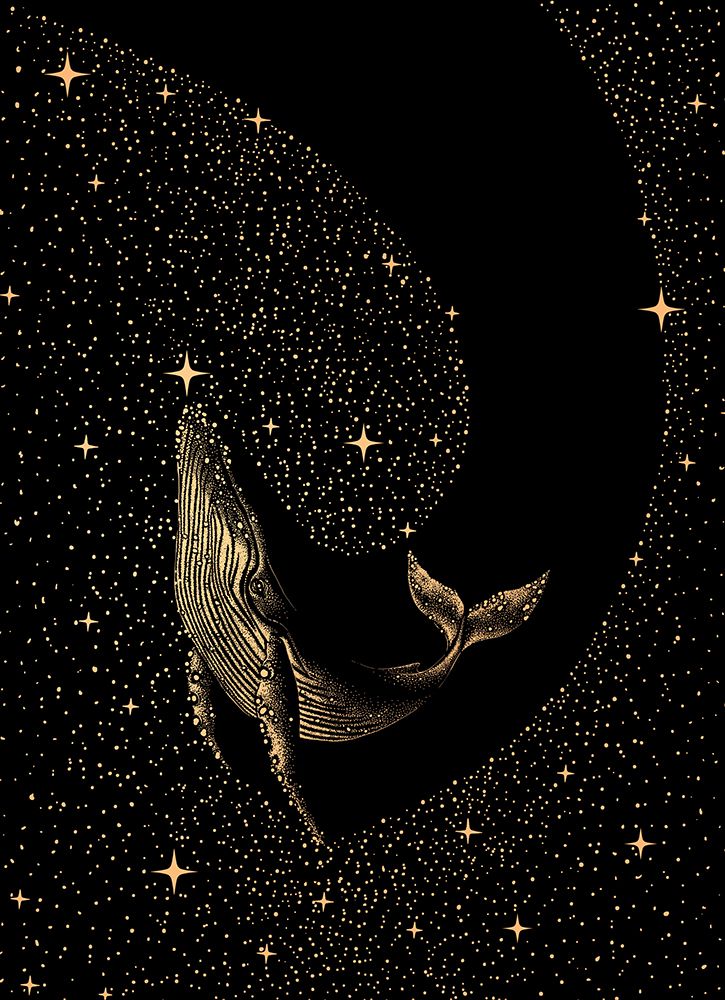 Starry Whale Dark Gold Version art print by Aliraza Cakir for $57.95 CAD