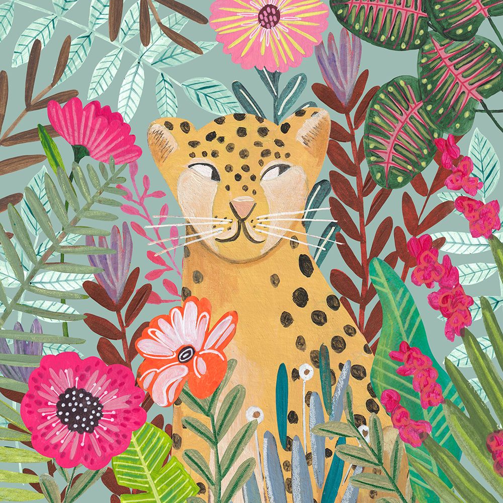 Leopard in floral jungle art print by Caroline Bonne Muller for $57.95 CAD