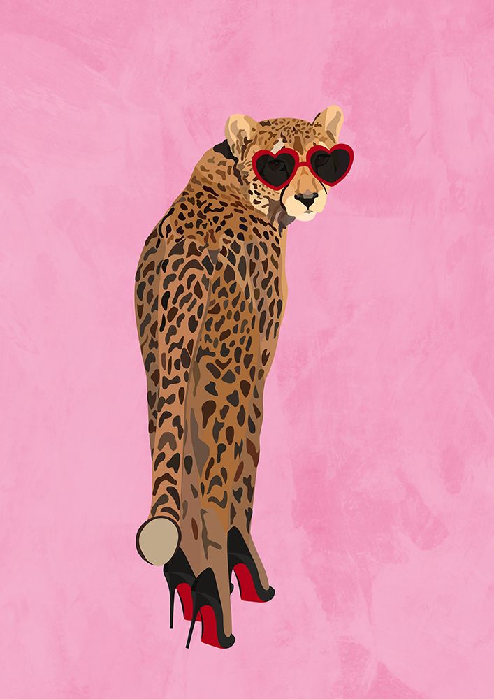 Sexy cheetah in heels art print by Sarah Manovski for $57.95 CAD