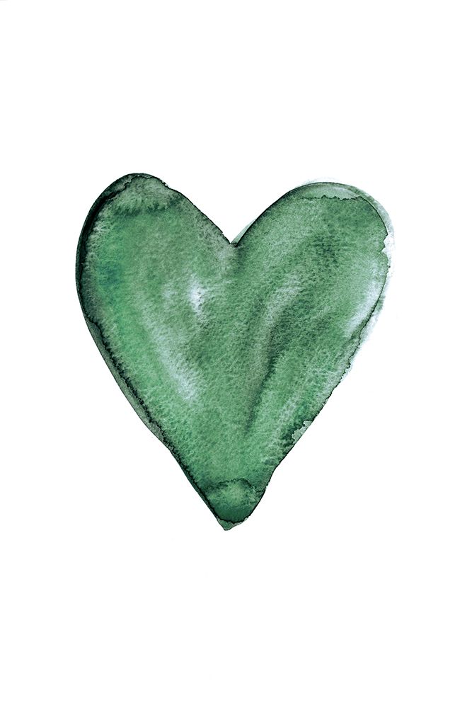 Watercolor heart green art print by Emelie Marie for $57.95 CAD