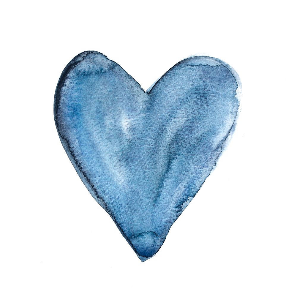 Watercolor heart blue art print by Emelie Marie for $57.95 CAD