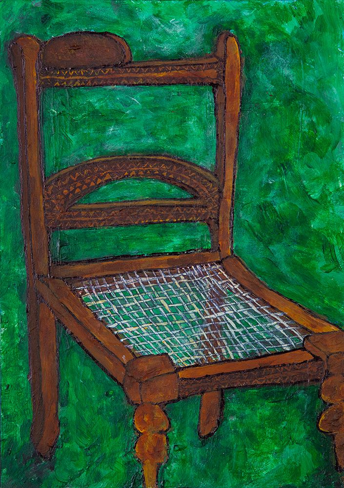 Wooden Chair On Green art print by Dale Hefer for $57.95 CAD