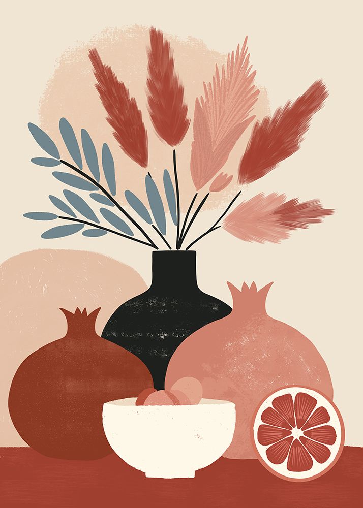 Pomegranate Still Life 01 art print by Katarzyna Siorowska for $57.95 CAD