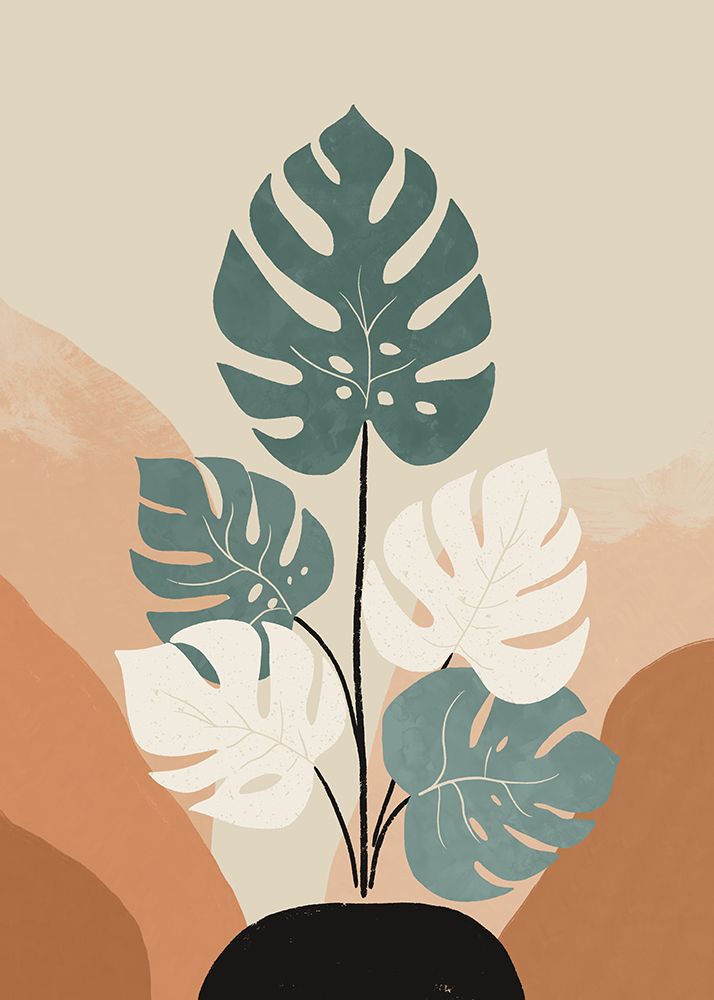 Retro Monstera 01 art print by Katarzyna Siorowska for $57.95 CAD