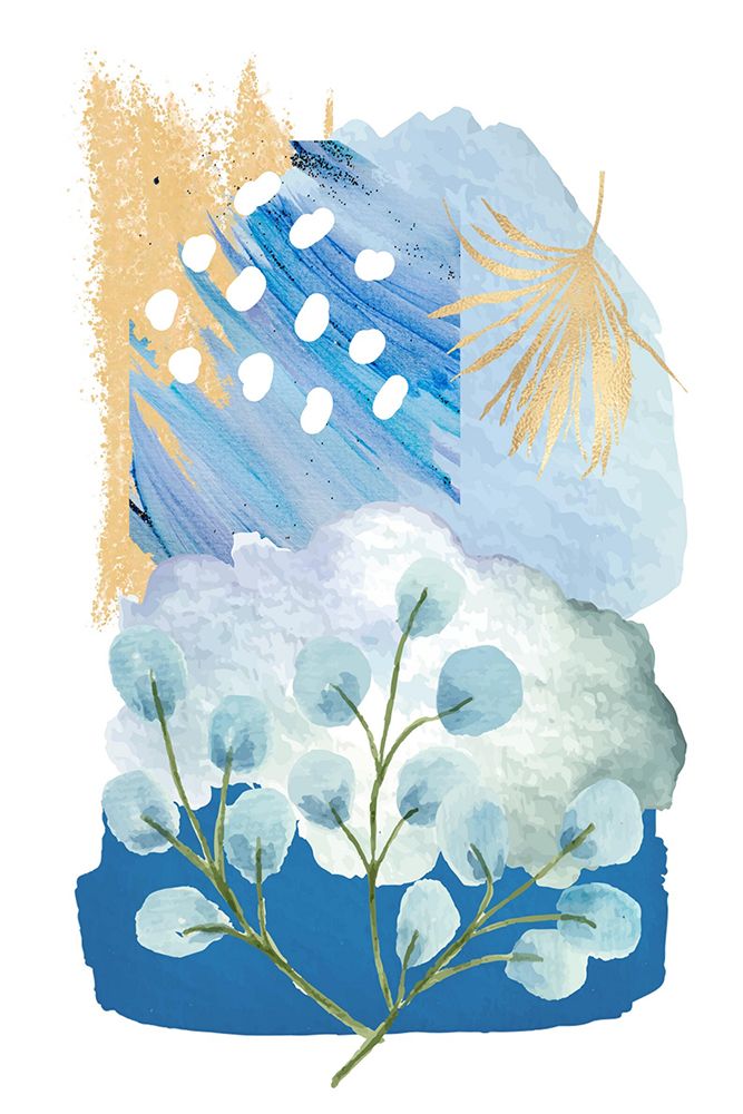 Blue and Gold 3 art print by Sally Ann Moss for $57.95 CAD