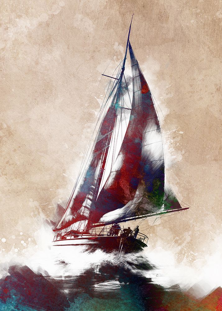 Sailing sport art 5 art print by Justyna Jaszke for $57.95 CAD
