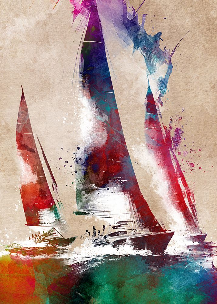 Sailing sport art 1 art print by Justyna Jaszke for $57.95 CAD
